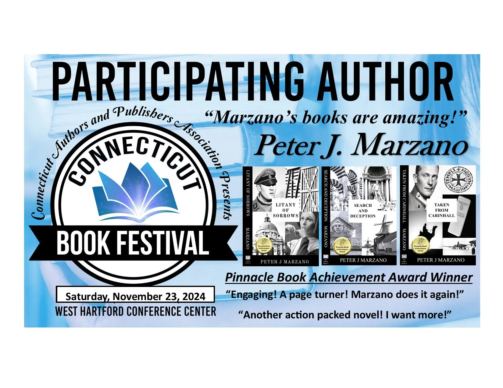 Coming Events | Discover Upcoming Literary Events — PeterJMarzano.com